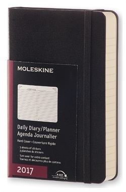 Diár MOLESKINE 2017 denný tvrdý čierny S