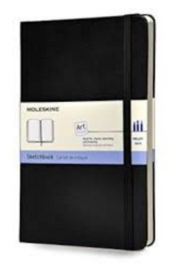 Skicár MOLESKINE tvrdý čierny L
