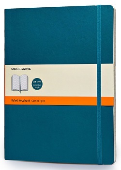 Zápisník MOLESKINE mäkký linajkový  modrozelený XL