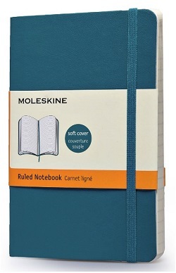 Zápisník MOLESKINE mäkký linajkový modrozelený S