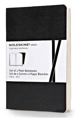 Zápisníky MOLESKINE Volant 2 ks čisté čierne S