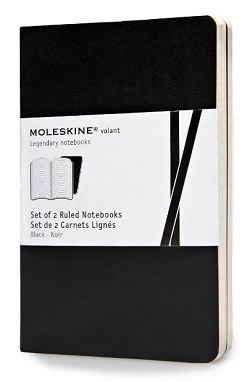 Zápisníky MOLESKINE Volant 2 ks linajkové čierne S