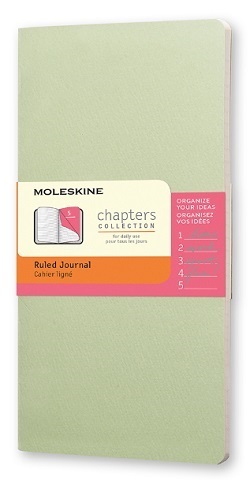 Zošit MOLESKINE Chapters linajkový zelený slim S