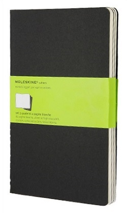 Zošity MOLESKINE 3 ks čisté čierne L