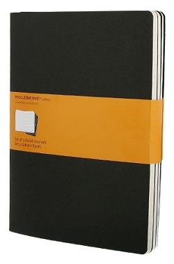 Zošity MOLESKINE 3 ks linajkové čierne XL