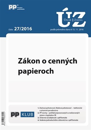 UZZ 27 2016 Zakon o cennych papieroch