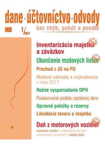 Dane Účtovníctvo Odvody 1 2017