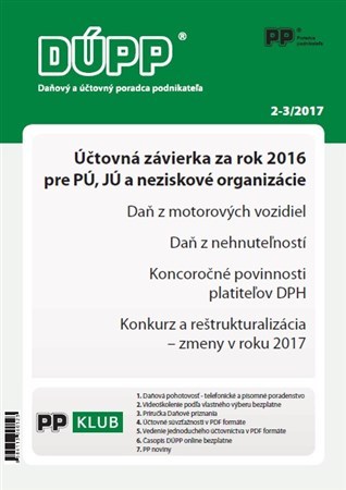 DUPP 2-3 2017 Účtovná závierka za rok 2016 pre PU, JU a neziskové organizácie