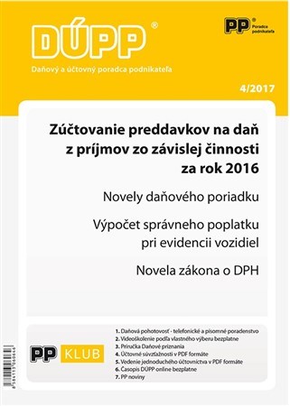 DÚPP 4/2017 Zúčtovanie preddavkov na daň z príjmov zo závislej činnosti za rok 2016
