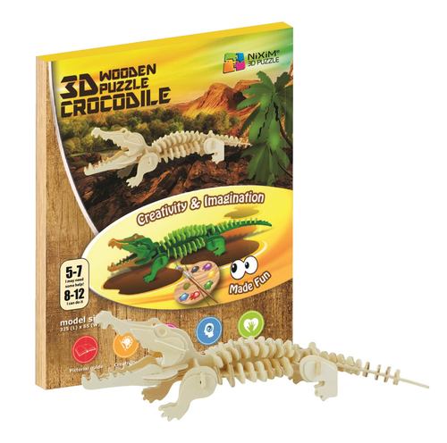 Drevené 3D puzzle Krokodíl