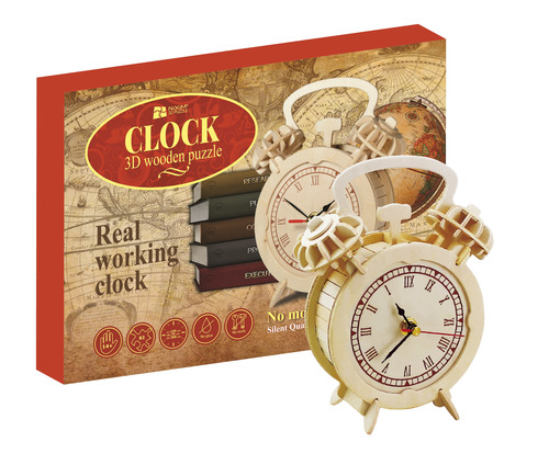 Funkčné drevené 3D puzzle Hodiny