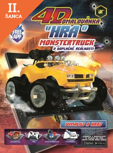 Lacná kniha 4D hra - omaľovanka Monster Truck