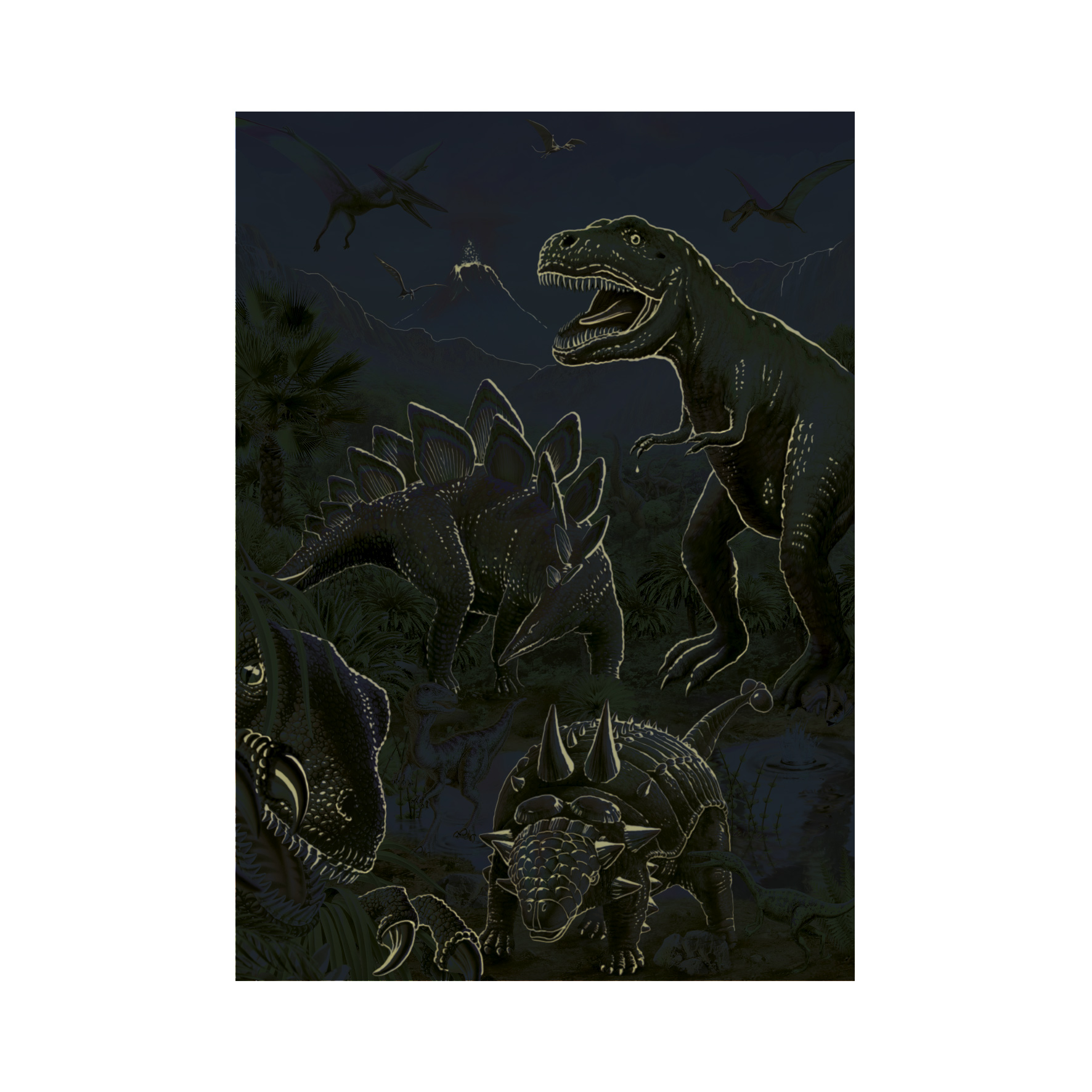 Puzzle Svet dinosaurov 100XL neon Dino