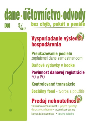 Dane Účtovníctvo Odvody 5 2017