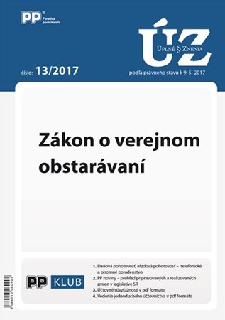 UZZ 13 2017 Zákon o verejnom obstarávaní
