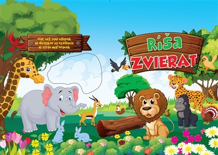 Kniha Ríša zvierat-viac než 500 nálepiek-špiralová väzba