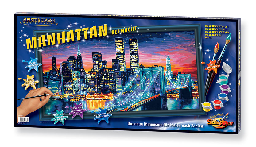 Maľovanie podľa čísel Nočný Manhattan (40x80 cm) Schipper