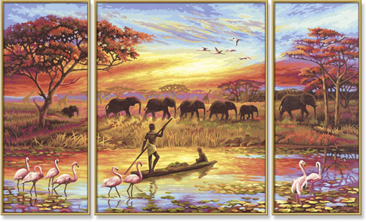 Maľovanie podľa čísel Afrika - čarovný kontinent (50x80 cm) Schipper