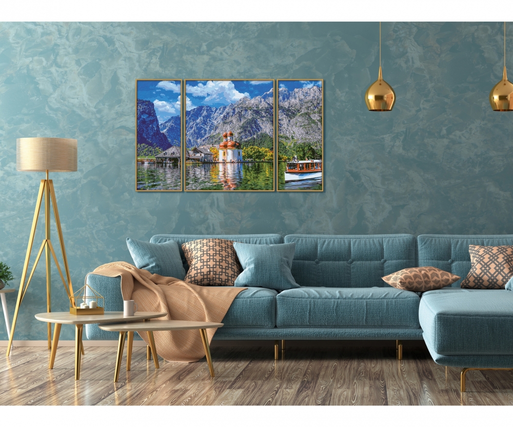 Maľovanie podľa čísel Sv. Bartolomej pri jazere Königsee (50x80 cm) Schipper