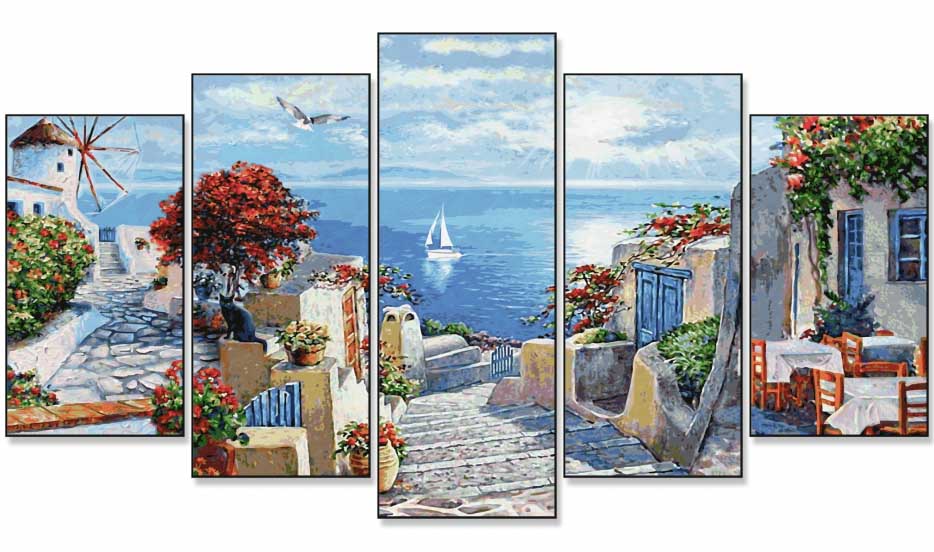 Maľovanie podľa čísel Mykonos (72x132 cm) Schipper