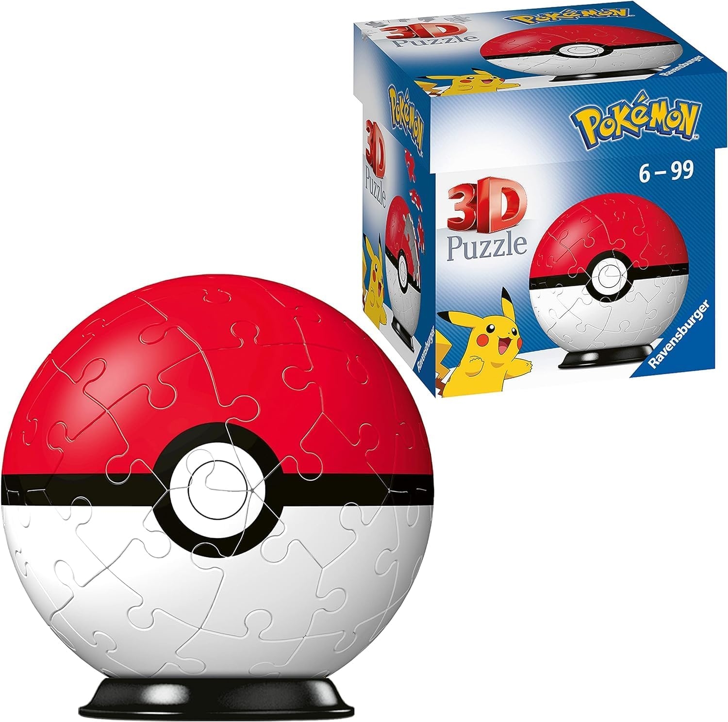 Puzzle-Ball Pokémon: Poké Ball červený 54 Ravensburger