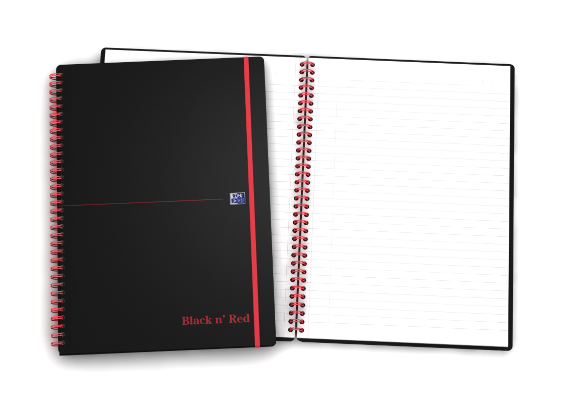 Zápisník Oxford A4 Black n´ Red Notebook štvorček 70 listov