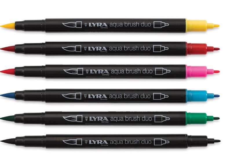 Lyra Aqua Brush Duo sada v plastovom obale základné odtiene 6 ks