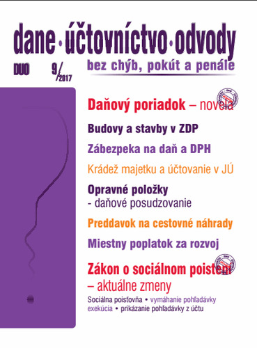 Dane Účtovníctvo Odvody 9 2017
