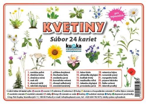 Kniha Súbor 24 kariet - kvetiny