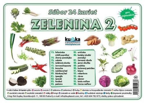 Kniha Súbor 24 kariet - zelenina 2