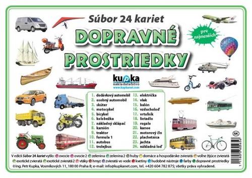 Kniha Súbor 24 kariet - dopravné prostriedky