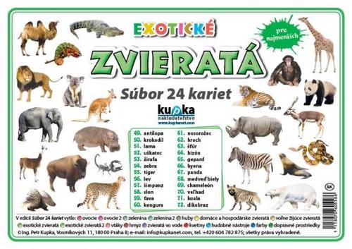 Kniha Súbor 24 kariet - zvieratá (exotické)