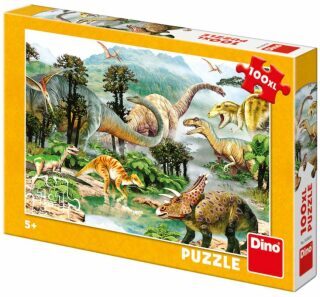 Kniha Puzzle 100XL Život dinosaurů