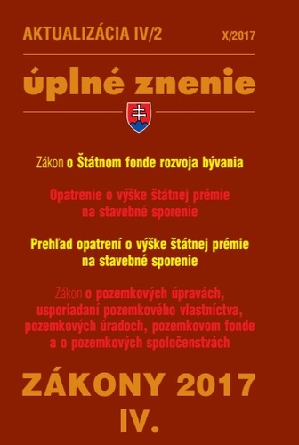 Zákony 2017 IV. aktualizácia IV 2