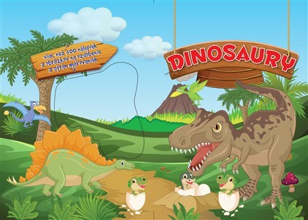 Kniha Dinosaury - Viac než 500 nálepiek, 8 obrázkov na zdobenie, 8 strán maľovaniek
