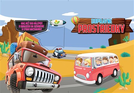 Kniha Dopravné prostriedky - Viac než 500 nálepiek , 8 obrázkov na ozdobenie, 8 strán maľovaniek