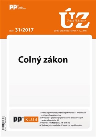 UZZ 31 2017 Colný zákon
