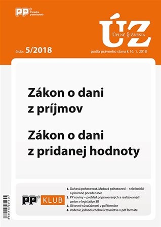 UZZ 5/2018 Zákon o dani z príjmov, Zákon o dani z pridanej hodnoty
