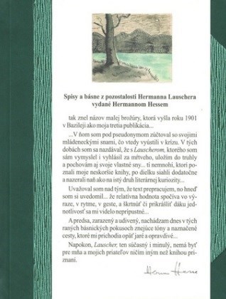 Kniha Hermann Lauscher - Spisy a básne z pozostalosti Hermanna Lauschera vydané Hermannom Hessem - Hermann Hesse