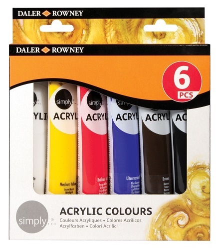 Daler-Rowney D&R Simply sada akrylových farieb 6x75 ml