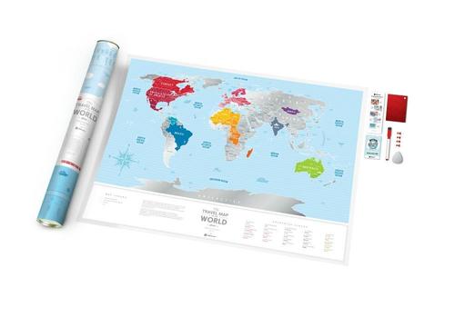 Stieracia mapa sveta Travel Map Silver World