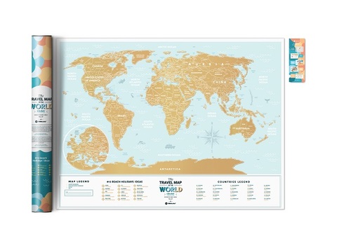 Stieracia mapa sveta Travel Map Holiday Lagoon World