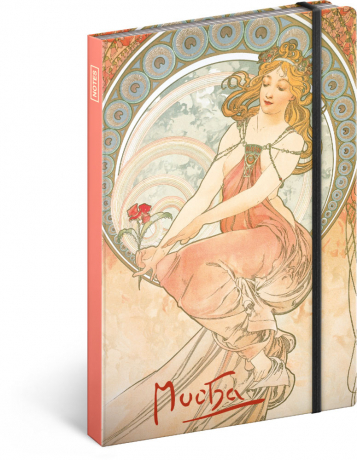 Notes Alfons Mucha – Obraz, čistý, 13 x 21 cm