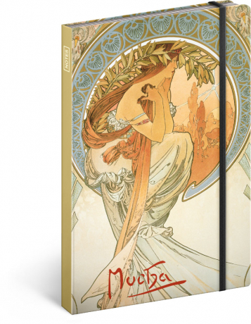 Presco Group Notes Alfons Mucha – Poézia, linajkovaný, 13 x 21 cm