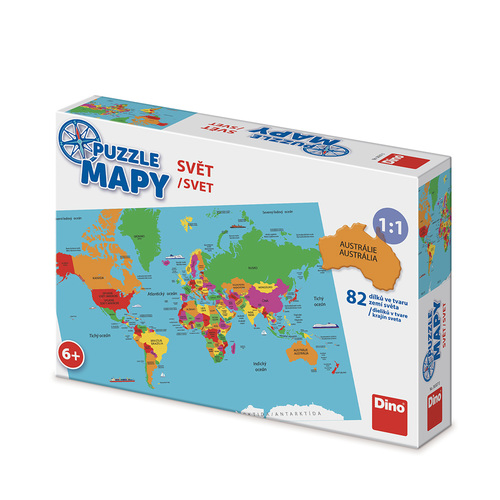 Dino Toys Puzzle Mapy: Svet 82 Dino