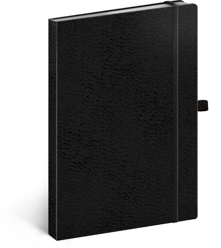 Notes Vivella Classic čierny/čierny, bodkovaný, 15 x 21 cm