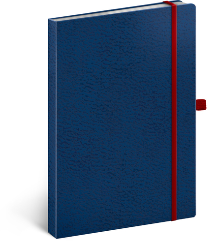 Presco Group Notes Vivella Classic modrý/červený, bodkovaný, 15 x 21 cm