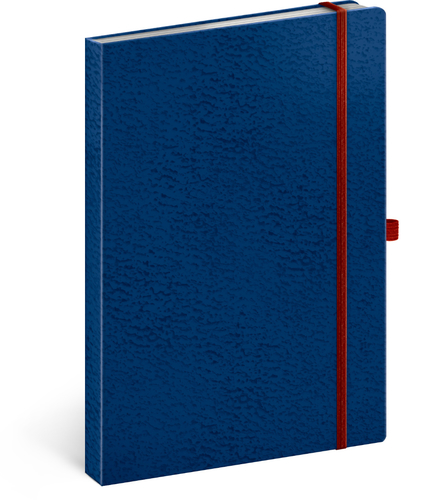 Presco Group Notes Vivella Classic modrý/červený, linajkovaný, 15 x 21 cm