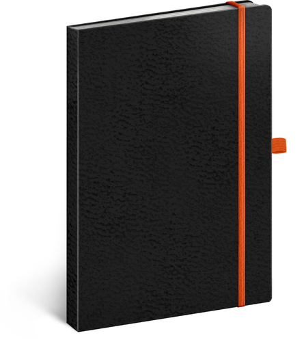 Notes Vivella Classic čierny/oranžový, bodkovaný, 15 x 21 cm