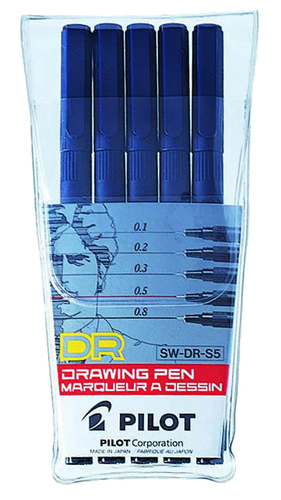 Pilot Sada liner DrawingPen 5 ks, 0.28-0.8, Čierna